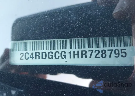 2017 Dodge Grand Caravan Sxt z USA, uszkodzony, nr VIN 2C4RDGCG1HR728795